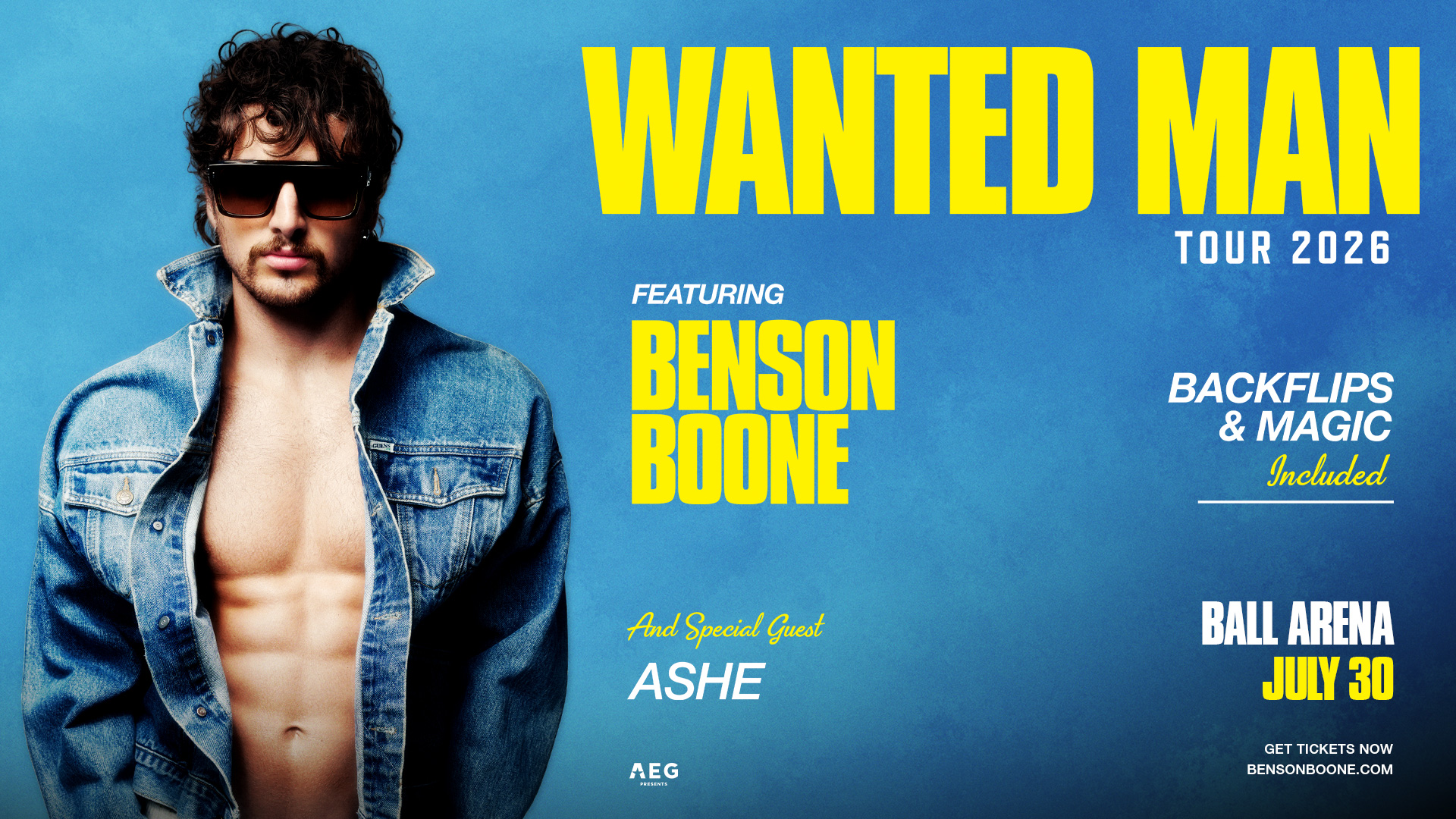 Benson Boone: Wanted Man Tour 2026